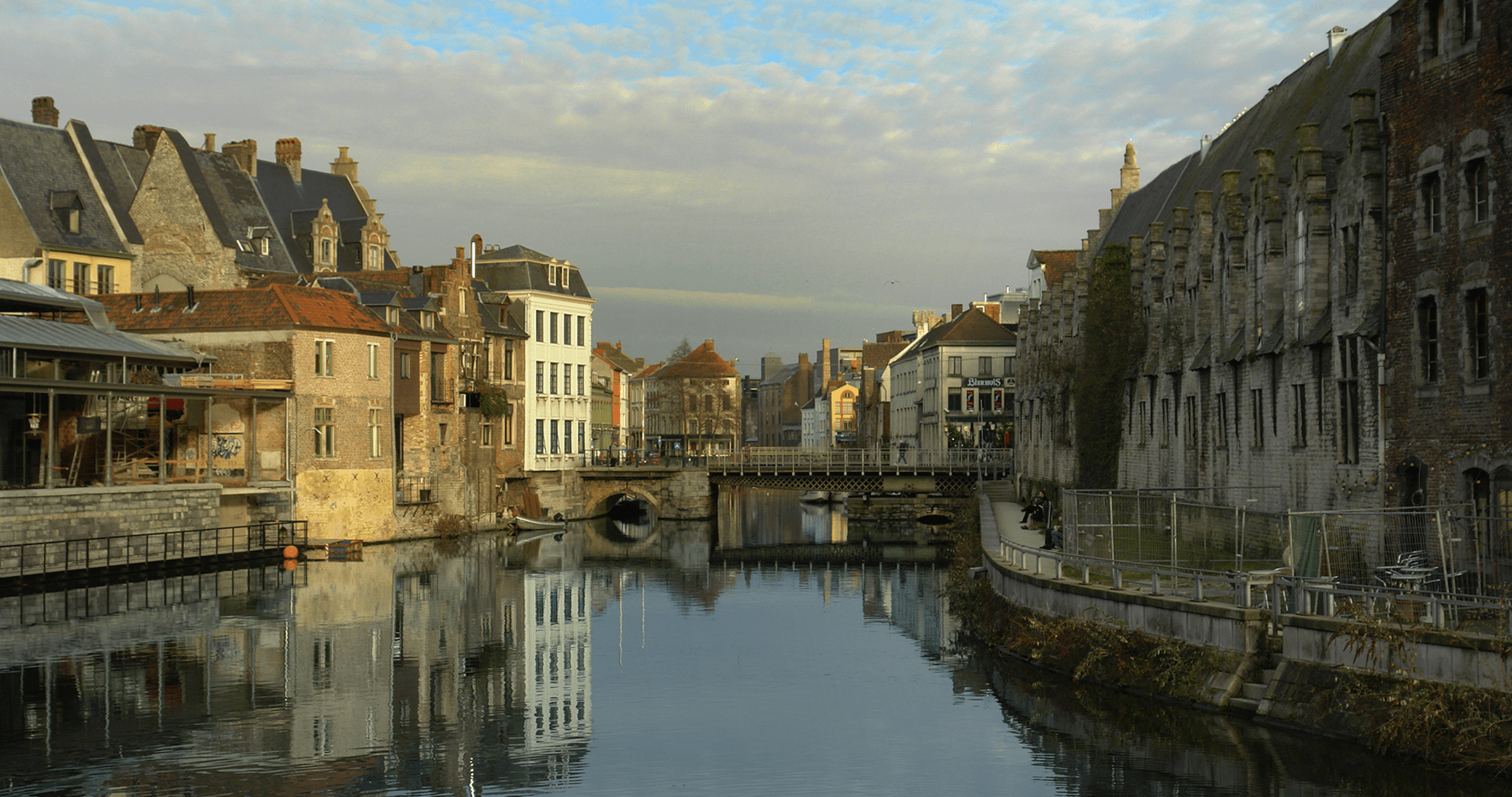 View of Graslei in Ghent, Belgium