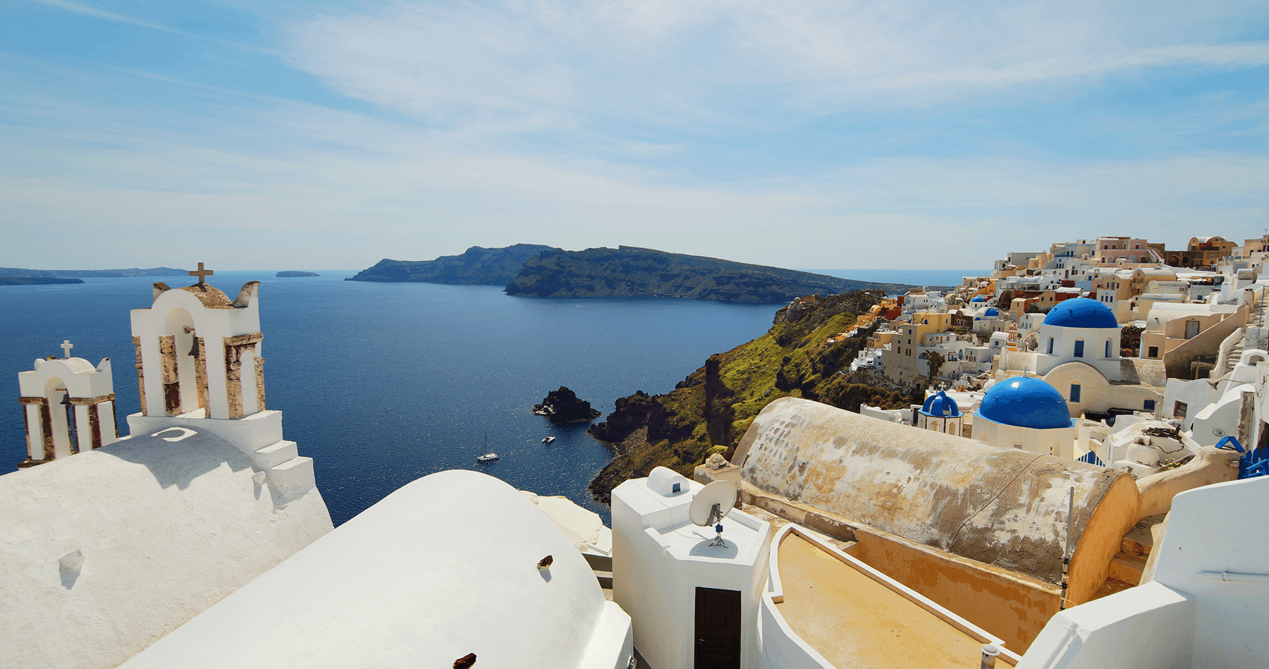 View of Oia, Santorini, Greece