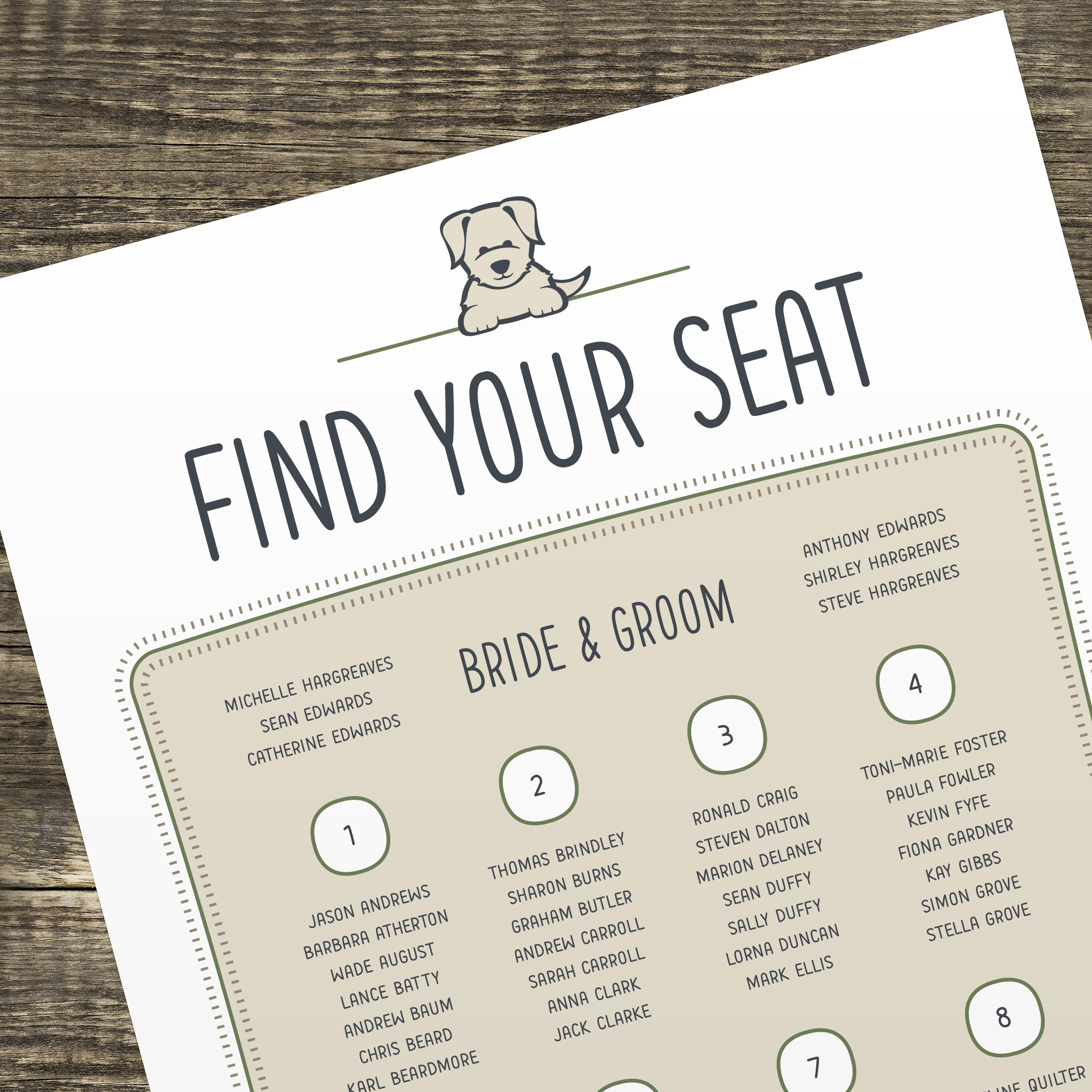 Dog Days - Seating Plan