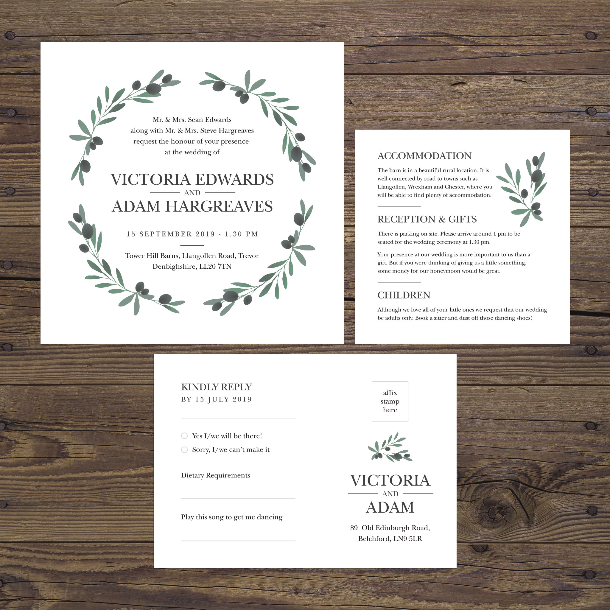 Olive Branch - Invitation Set