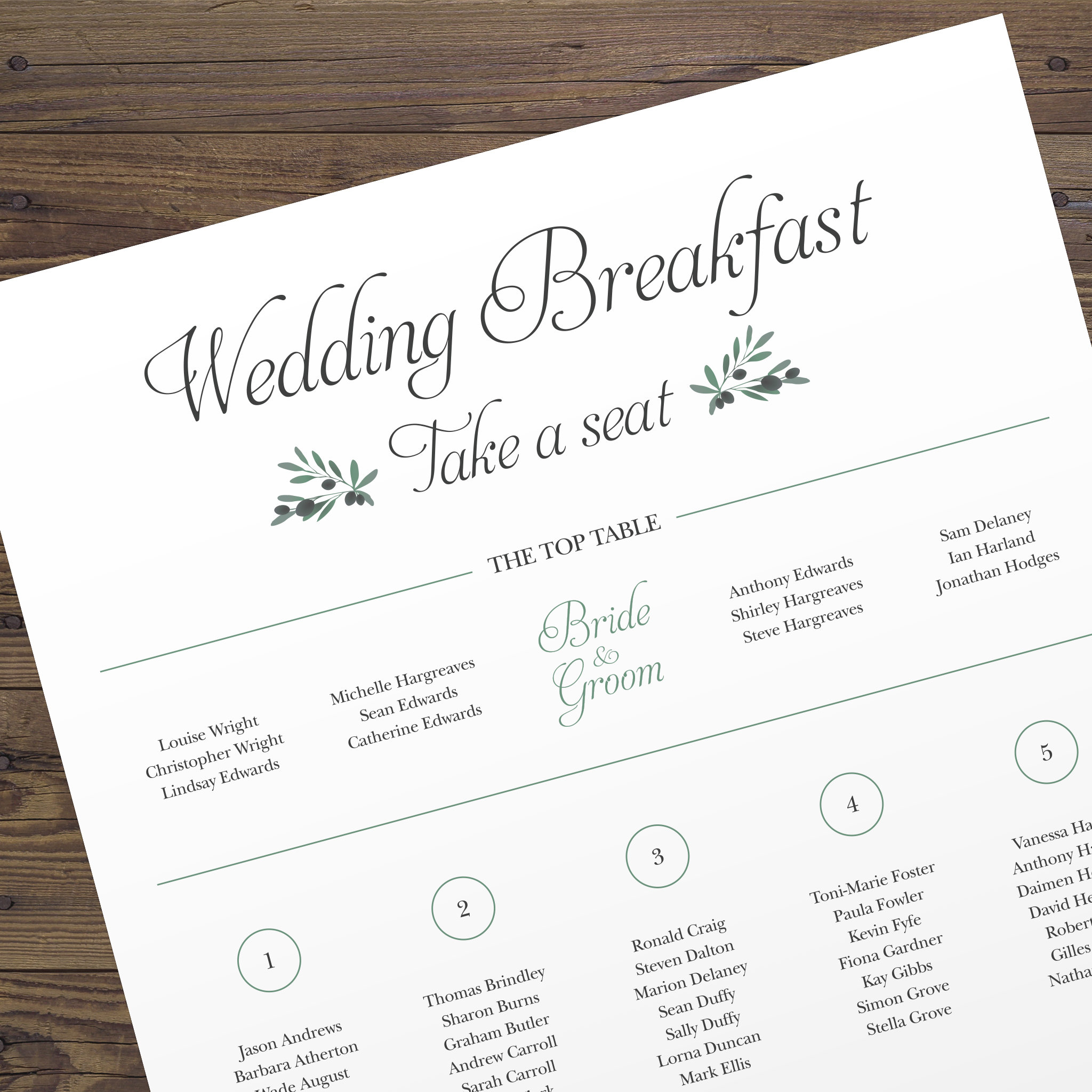 Dog Days - Seating Plan