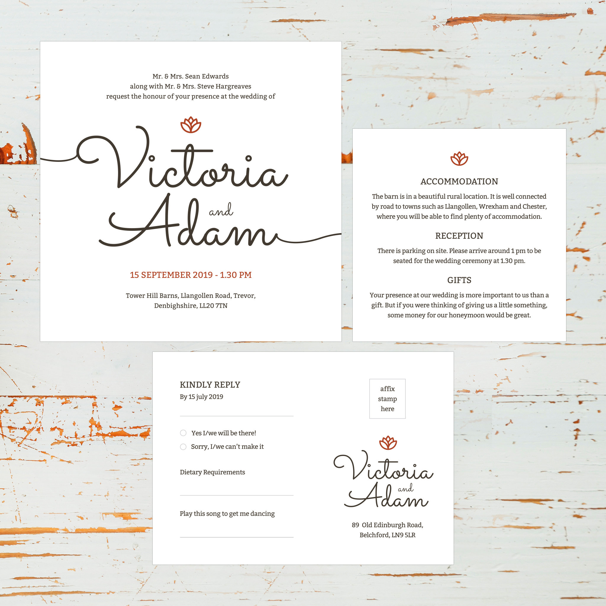 Sweet as a Rose - Invitation Set