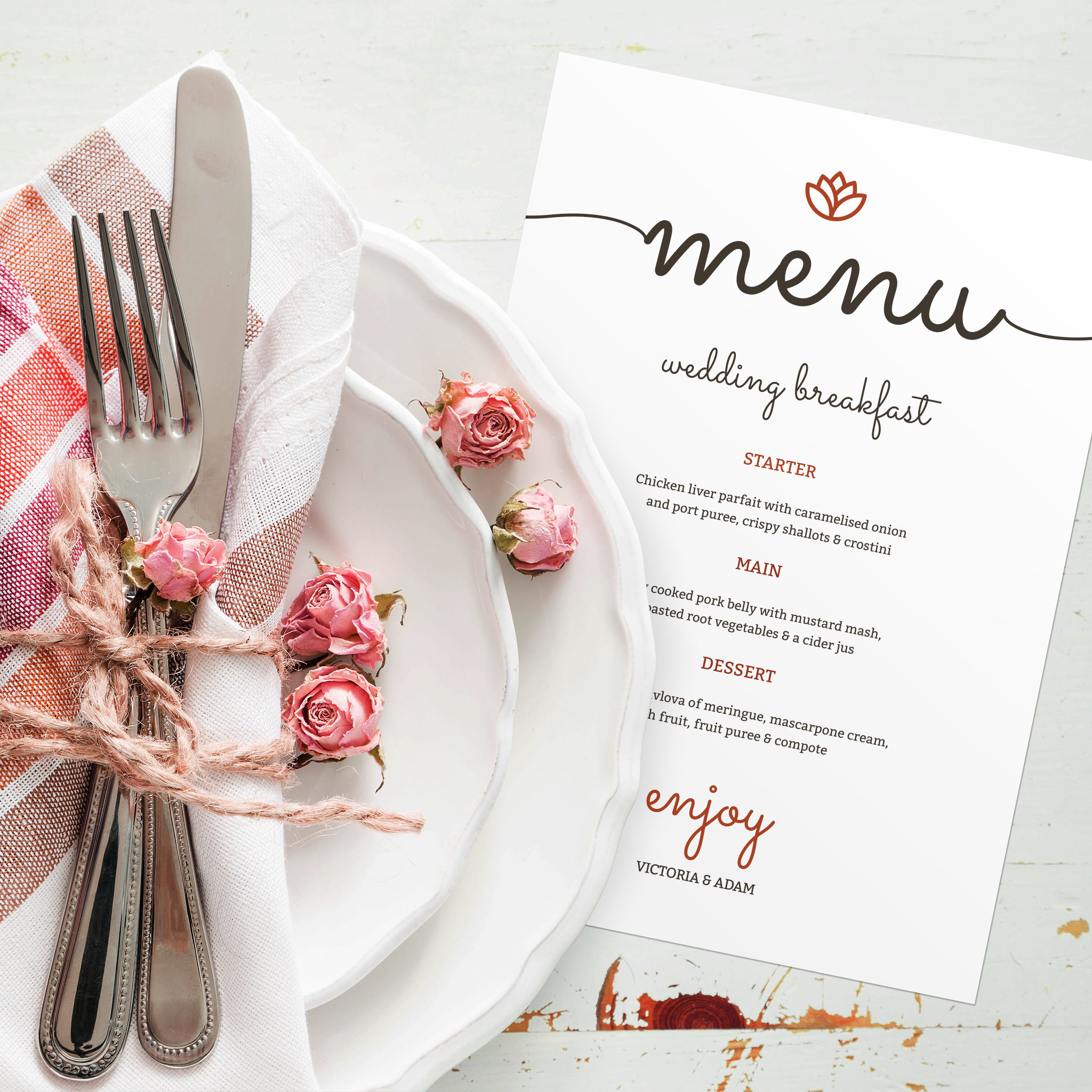 Sweet as a Rose - Menu